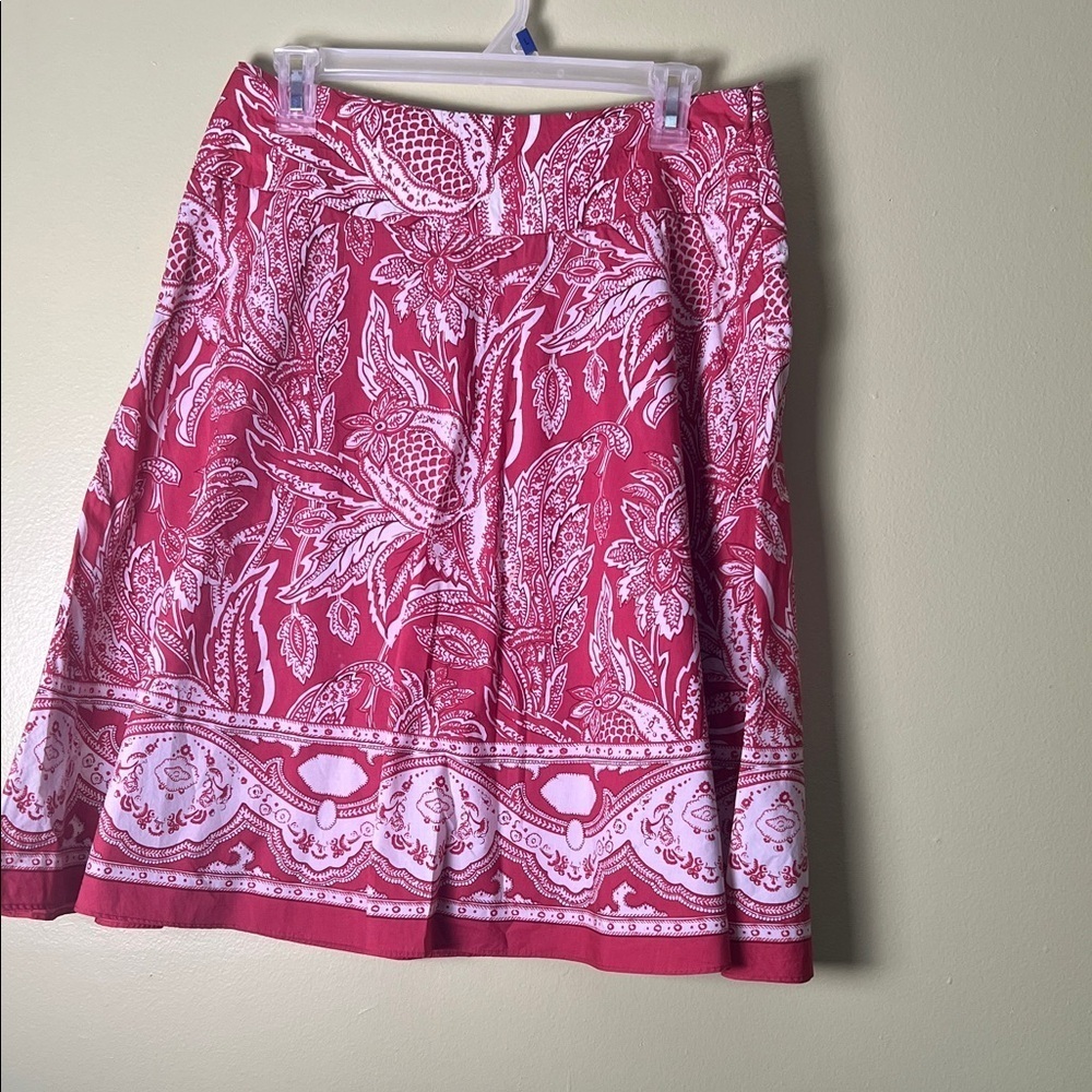 Talbots Red and White A-Line Skirt